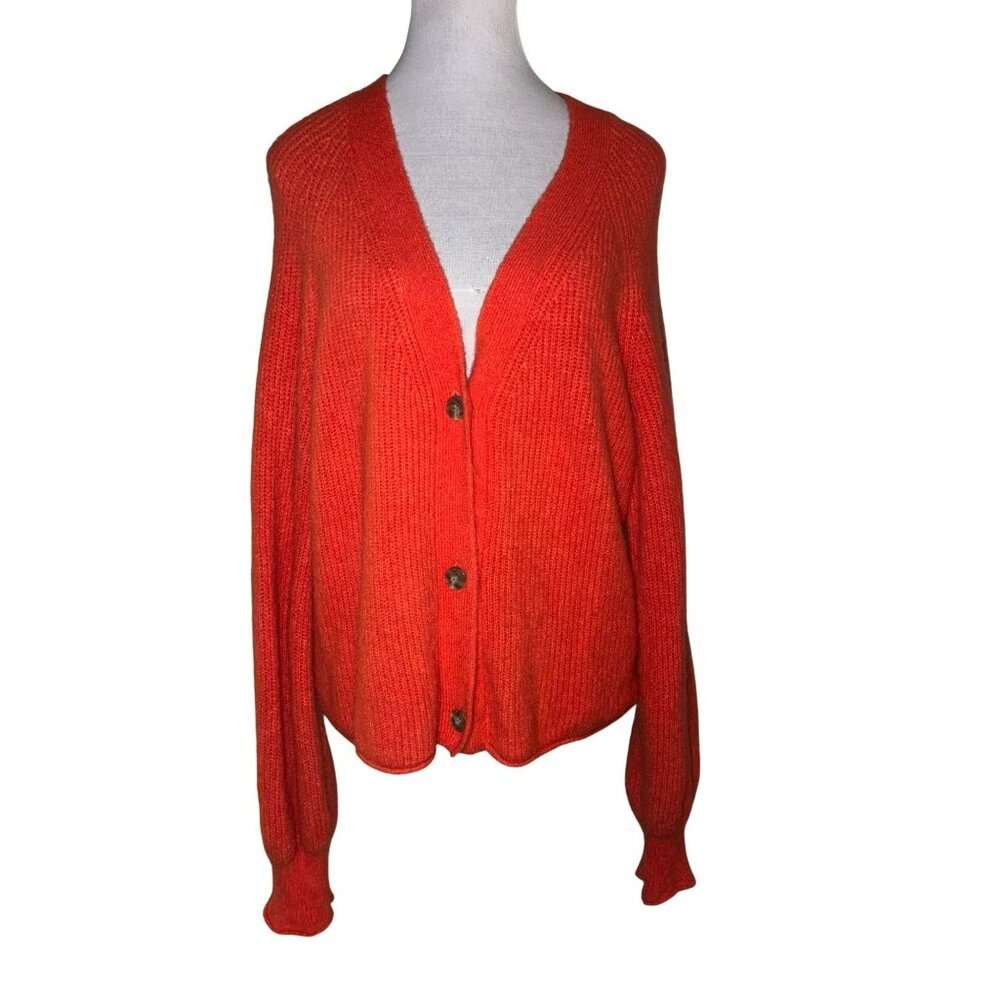 Velvet By Graham & Spencer Wool Blend Button-Front Cardigan Sweater Size M